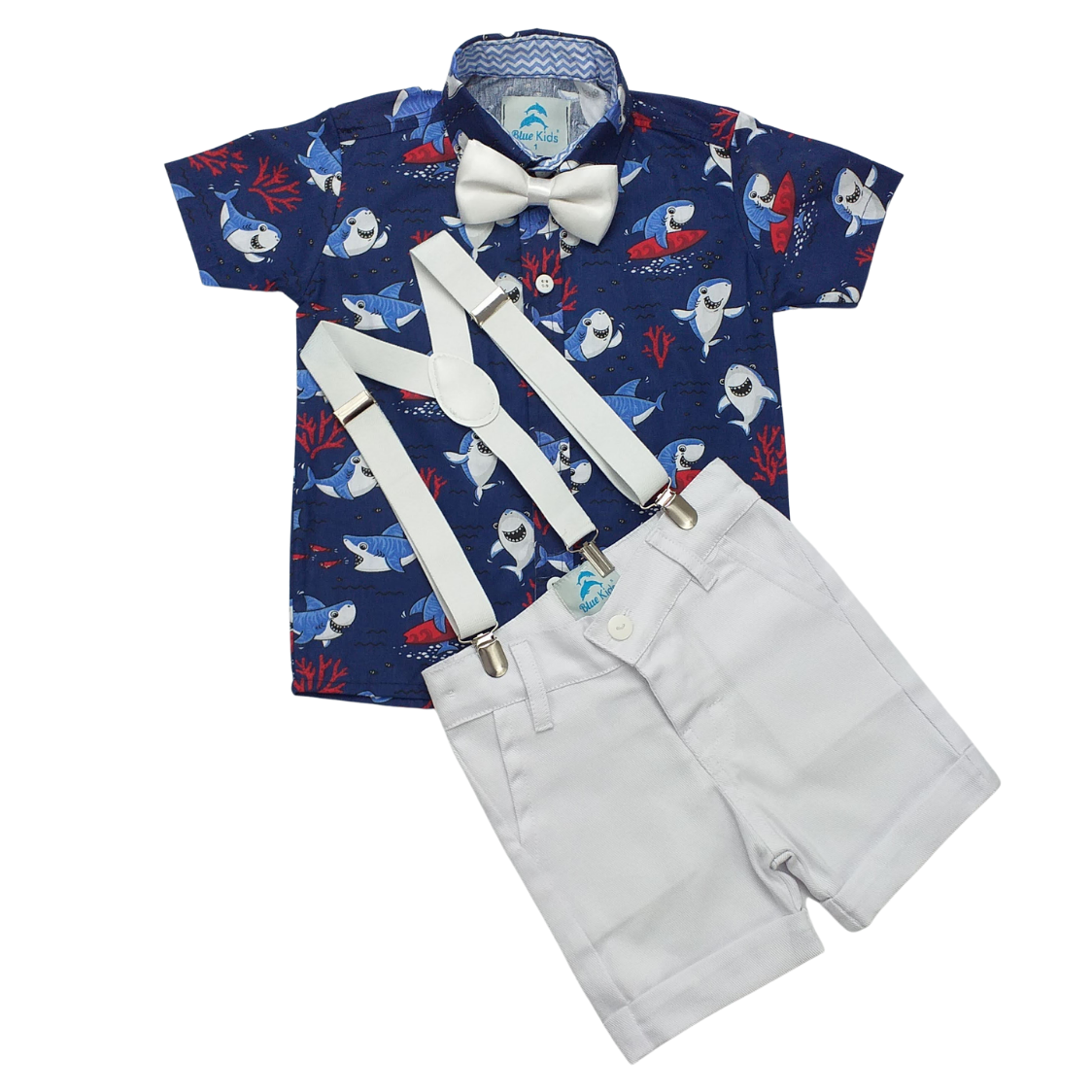 Roupa Festa Infantil Baby Shark Tubarões 